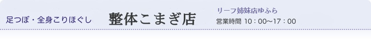 足つぼ・全身こりほぐし 整体こまぎ店(エステ・マッサージ) 足つぼ・全身こりほぐし リーフ整体こまぎ店エステ・マッサージ)